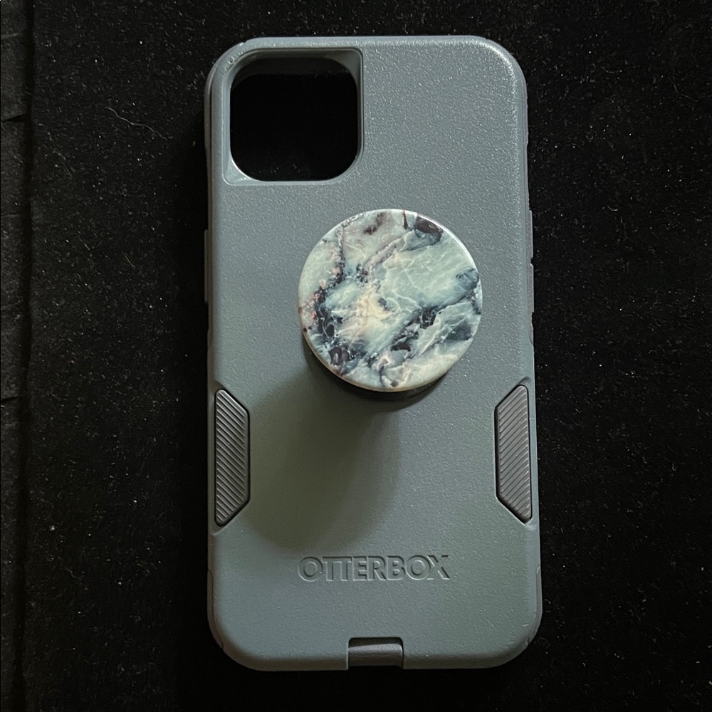iPhone 13 OtterBox Gray Case with Marble Design PopSocket